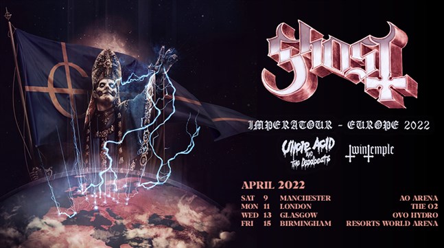 ghost: VIP Tickets + Hospitality Packages - AO Arena, Manchester